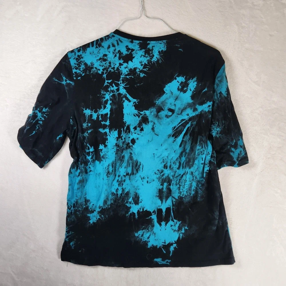 Rick & Morty Tie Dye T-Shirt Blue Black‎ Graphic Tee Adult M